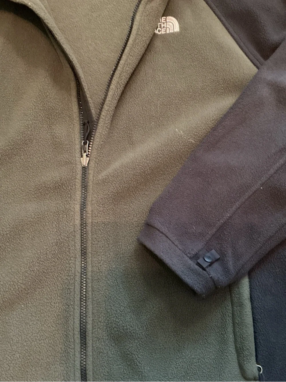 The North Face Olive Green & Black Fleece Jacket